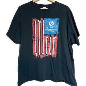 Cornwell Tools USA XL‎ Themed T-Shirt Black Distressed Patriotic See Description